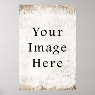  grijs bruin-Tan-script tekstperkamentpapier Poster