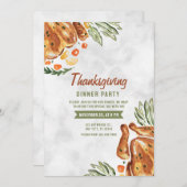 Grijs Bruin Turkije Thanksgiving diner party Kaart (Voorkant / Achterkant)