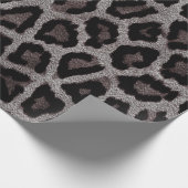 Grijs Bruin Zwart Leopard Dierenprint Cadeaupapier (Hoek)