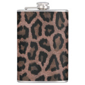 Grijs Bruin Zwart Leopard Dierenprint Heupfles (Voorkant)