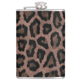 Grijs Bruin Zwart Leopard Dierenprint Heupfles