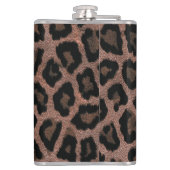 Grijs Bruin Zwart Leopard Dierenprint Heupfles (Achterkant)