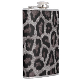 Grijs Bruin Zwart Leopard Dierenprint Heupfles