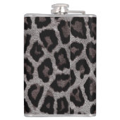 Grijs Bruin Zwart Leopard Dierenprint Heupfles (Achterkant)