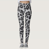 Grijs Bruin Zwart Leopard Dierenprint Leggings (Voorkant)