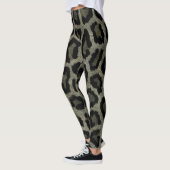 Grijs Bruin Zwart Leopard Dierenprint Leggings (Links)