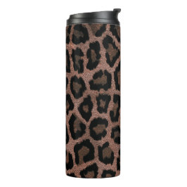 Grijs Bruin Zwart Leopard Dierenprint Thermosbeker