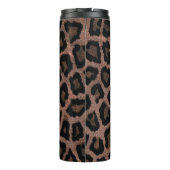 Grijs Bruin Zwart Leopard Dierenprint Thermosbeker (Achterkant)