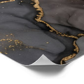 Grijs Bruine Abstracte Marmeren Steen Textuur Muur Poster (Hoek)