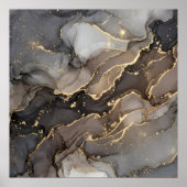Grijs Bruine Abstracte Marmeren Steen Textuur Muur Poster (Voorkant)