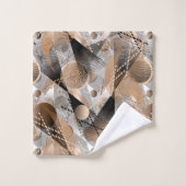 Grijs, bruine abstractie, badhanddoekset bad handdoek (Wasdoekje)