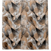 Grijs, bruine abstractie. douchegordijn (Voorkant)