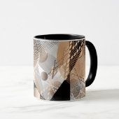 Grijs, bruine abstractie. mok (Voorkant rechts)