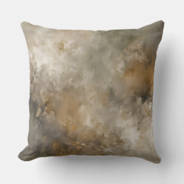 Grijs Bruine Beige Abstract Gevlekt Print Kussen