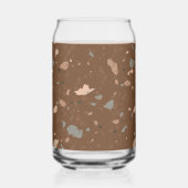 Grijs Bruine Glas Chips Bruin Retro Terrazzo Patro (Achterkant)