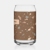 Grijs Bruine Glas Chips Bruin Retro Terrazzo Patro (Links)