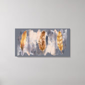 Grijs Bruine Veren Watercolor Canvas Print (Voorkant)