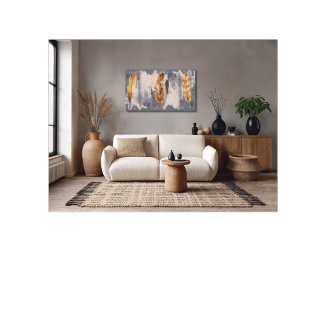 Grijs Bruine Veren Watercolor Canvas Print