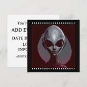 Grijs Buitenaards Buitenaards Gezichtsfilm Lijst Kaart (Voorkant / Achterkant)