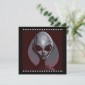 Grijs Buitenaards Buitenaards Gezichtsfilm Lijst Kaart (Staand voorkant)