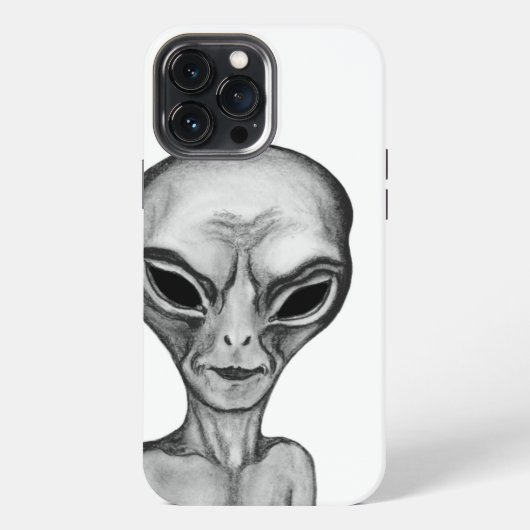 Grijs Buitenaards Wezen iPhone Hoesje (Achterkant)
