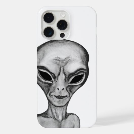 Grijs Buitenaards Wezen iPhone Hoesje (Achterkant)