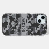 Grijs camouflage gepersonaliseerd Case-Mate iPhone case (Achterkant (horizontaal))