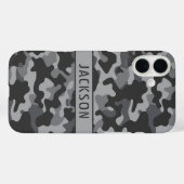 Grijs camouflage gepersonaliseerd Case-Mate iPhone case (Achterkant (horizontaal))
