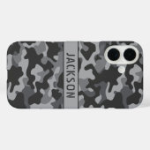 Grijs camouflage gepersonaliseerd Case-Mate iPhone case (Achterkant (horizontaal))