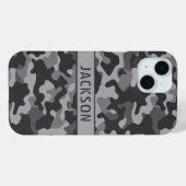Grijs camouflage gepersonaliseerd Case-Mate iPhone case (Achterkant (horizontaal))