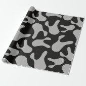 grijs camouflage patroon cadeaupapier (Uitgerold)