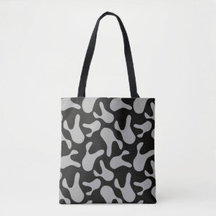 grijs camouflage patroon tote bag