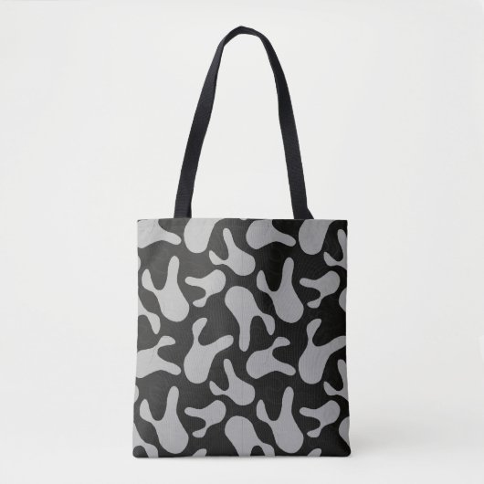 grijs camouflage patroon tote bag (Voorkant)