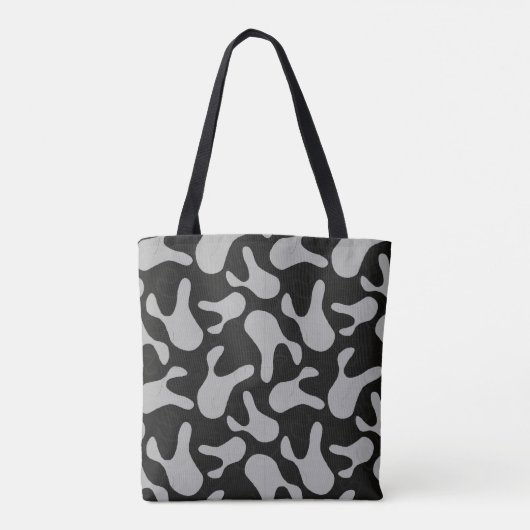 grijs camouflage patroon tote bag (Achterkant)