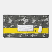 Grijs camouflagepatroon, Jouw naam, personaliseren Bureaumat (Keyboard & Muis)