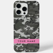 Grijs camouflagepatroon, Jouw naam, personaliseren Case-Mate iPhone Case (Achterkant)