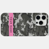 Grijs camouflagepatroon, Jouw naam, personaliseren Case-Mate iPhone Case (Achterkant (horizontaal))