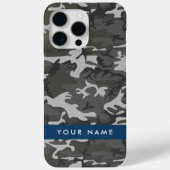 Grijs camouflagepatroon, Jouw naam, personaliseren Case-Mate iPhone Case (Achterkant)