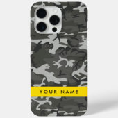 Grijs camouflagepatroon, Jouw naam, personaliseren Case-Mate iPhone Case (Achterkant)