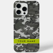 Grijs camouflagepatroon, Jouw naam, personaliseren Case-Mate iPhone Case (Achterkant)