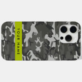 Grijs camouflagepatroon, Jouw naam, personaliseren Case-Mate iPhone Case (Achterkant (horizontaal))