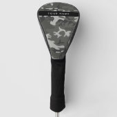 Grijs camouflagepatroon, Jouw naam, personaliseren Golfheadcover (Voorkant)