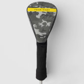 Grijs camouflagepatroon, Jouw naam, personaliseren Golfheadcover (Voorkant)