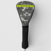 Grijs camouflagepatroon, Jouw naam, personaliseren Golfheadcover (Voorkant)