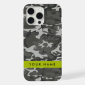 Grijs camouflagepatroon, Jouw naam, personaliseren iPhone Hoesje (Achterkant)