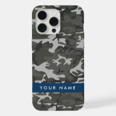 Grijs camouflagepatroon, Jouw naam, personaliseren iPhone Hoesje (Achterkant)