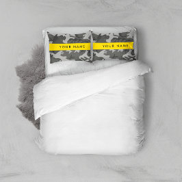 Grijs camouflagepatroon, Jouw naam, personaliseren Kussensloop