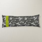 Grijs camouflagepatroon, Jouw naam, personaliseren Lichaamskussen (Achterkant)