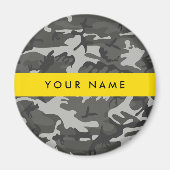Grijs camouflagepatroon, Jouw naam, personaliseren Magneet (Voorkant)