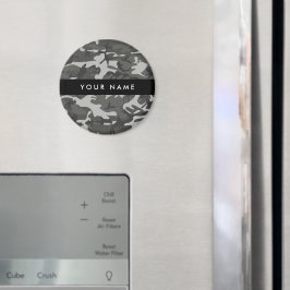 Grijs camouflagepatroon, Jouw naam, personaliseren Magneet